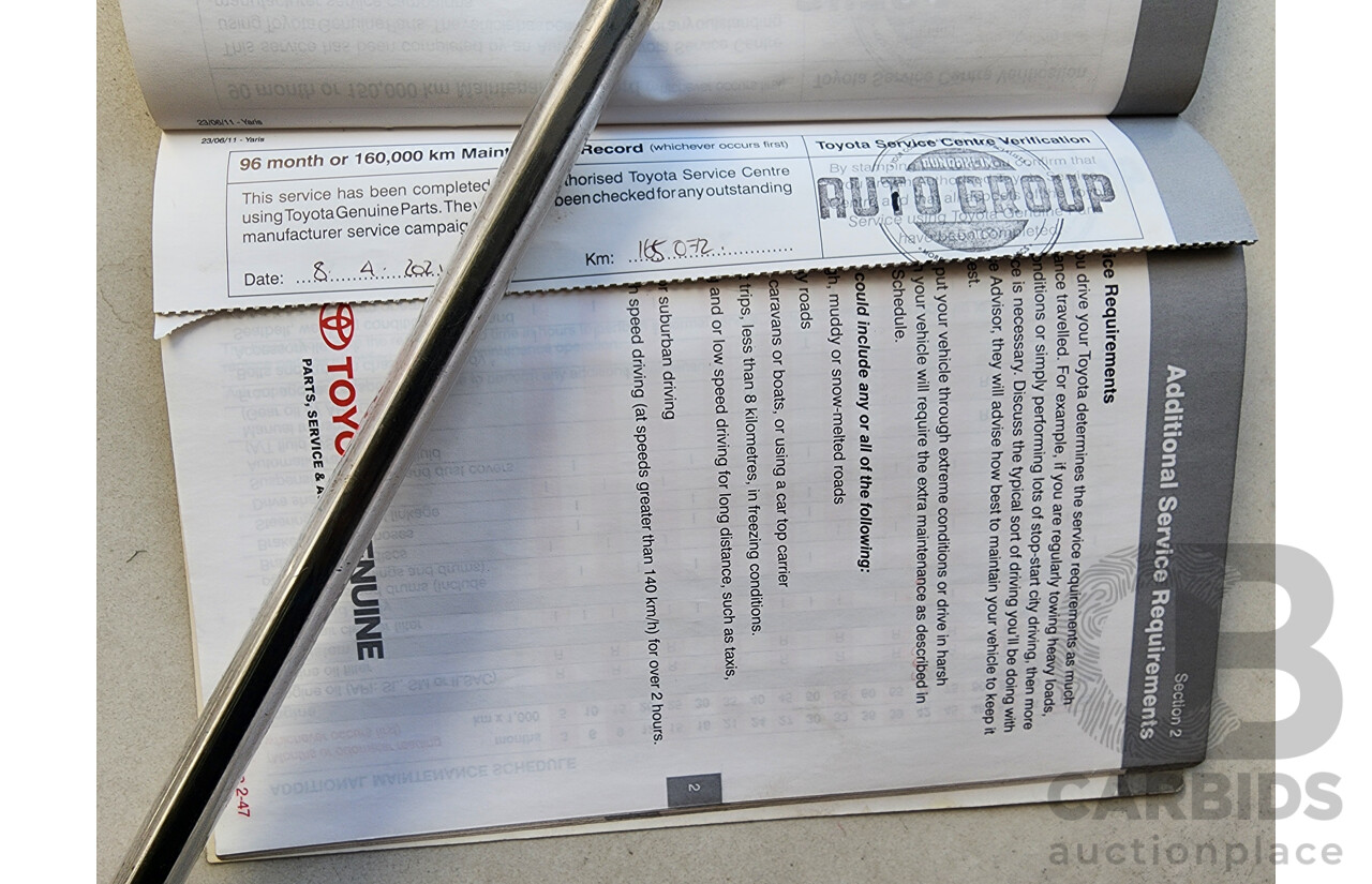 10/2011 Toyota Yaris YR NCP130R 5d Hatchback Red 1.3L