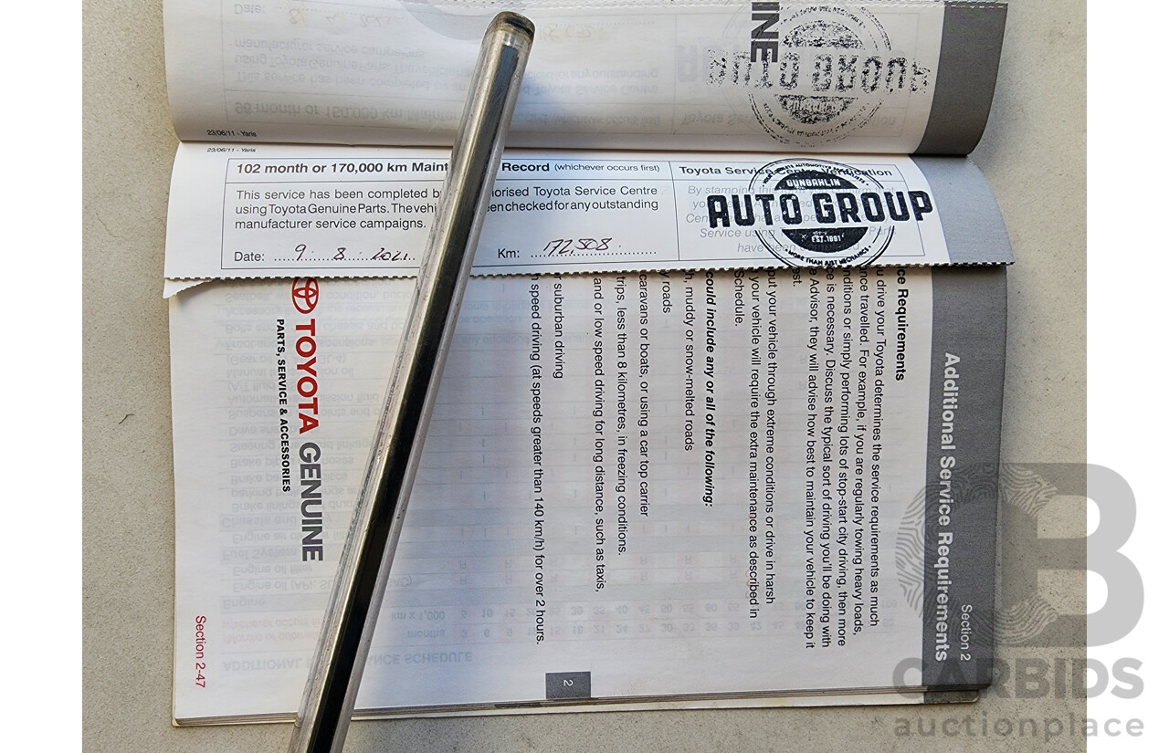 10/2011 Toyota Yaris YR NCP130R 5d Hatchback Red 1.3L