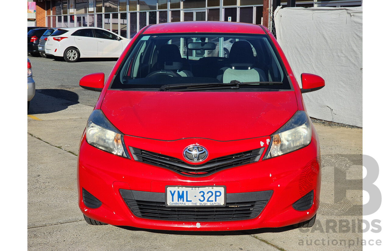 10/2011 Toyota Yaris YR NCP130R 5d Hatchback Red 1.3L