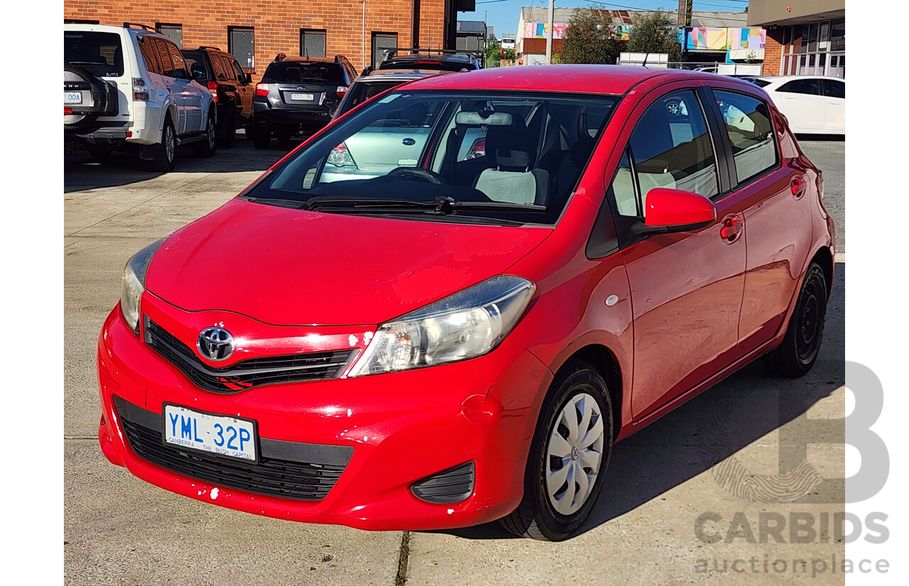 10/2011 Toyota Yaris YR NCP130R 5d Hatchback Red 1.3L
