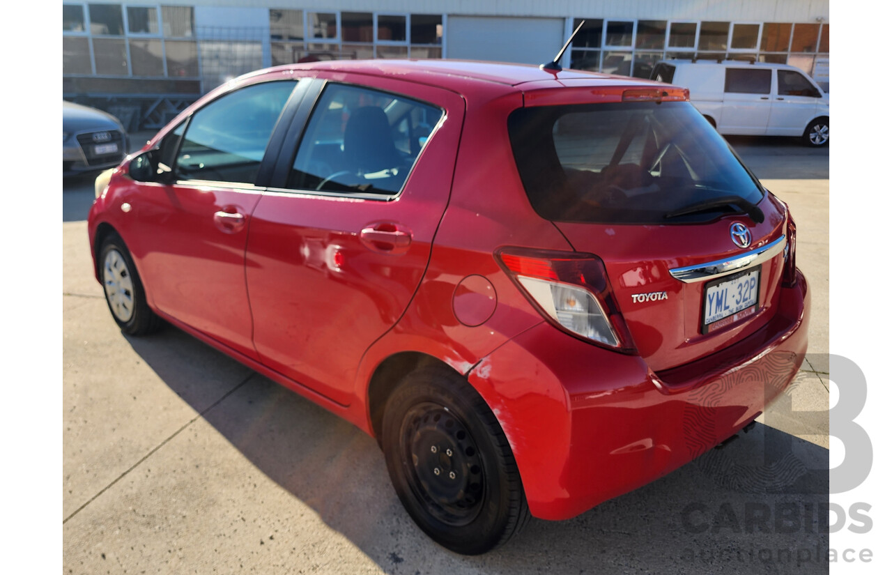 10/2011 Toyota Yaris YR NCP130R 5d Hatchback Red 1.3L