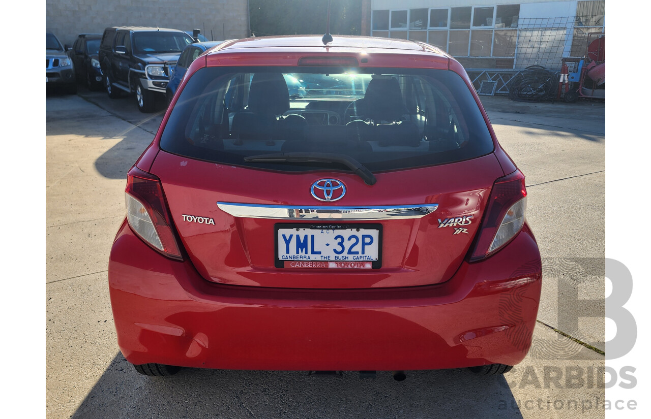 10/2011 Toyota Yaris YR NCP130R 5d Hatchback Red 1.3L