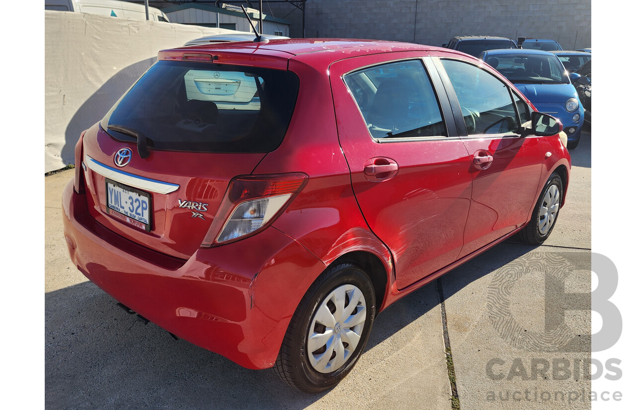 10/2011 Toyota Yaris YR NCP130R 5d Hatchback Red 1.3L