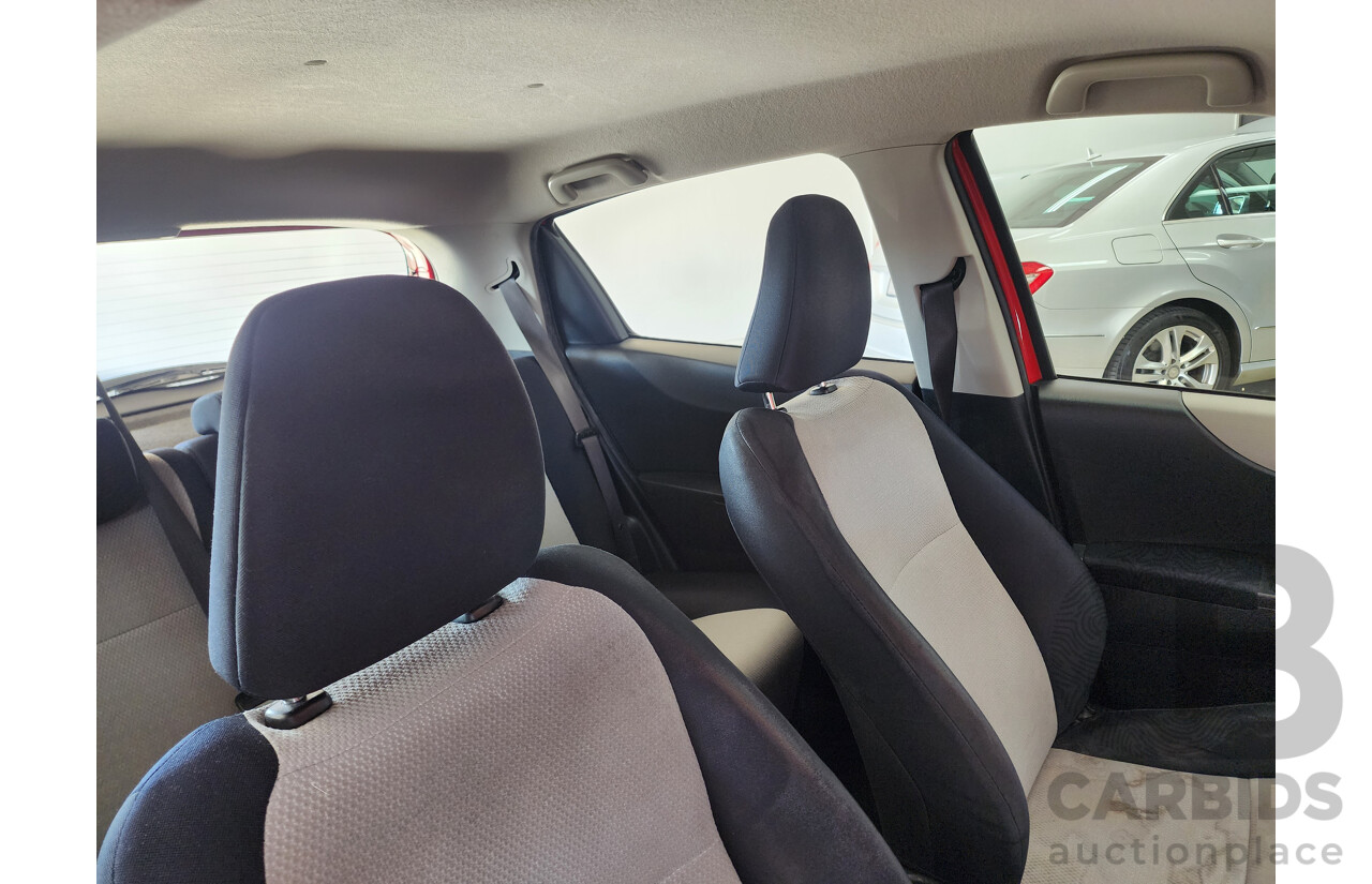 10/2011 Toyota Yaris YR NCP130R 5d Hatchback Red 1.3L