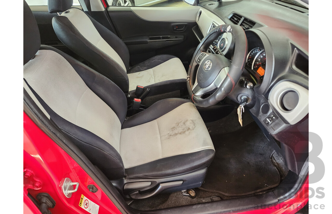 10/2011 Toyota Yaris YR NCP130R 5d Hatchback Red 1.3L