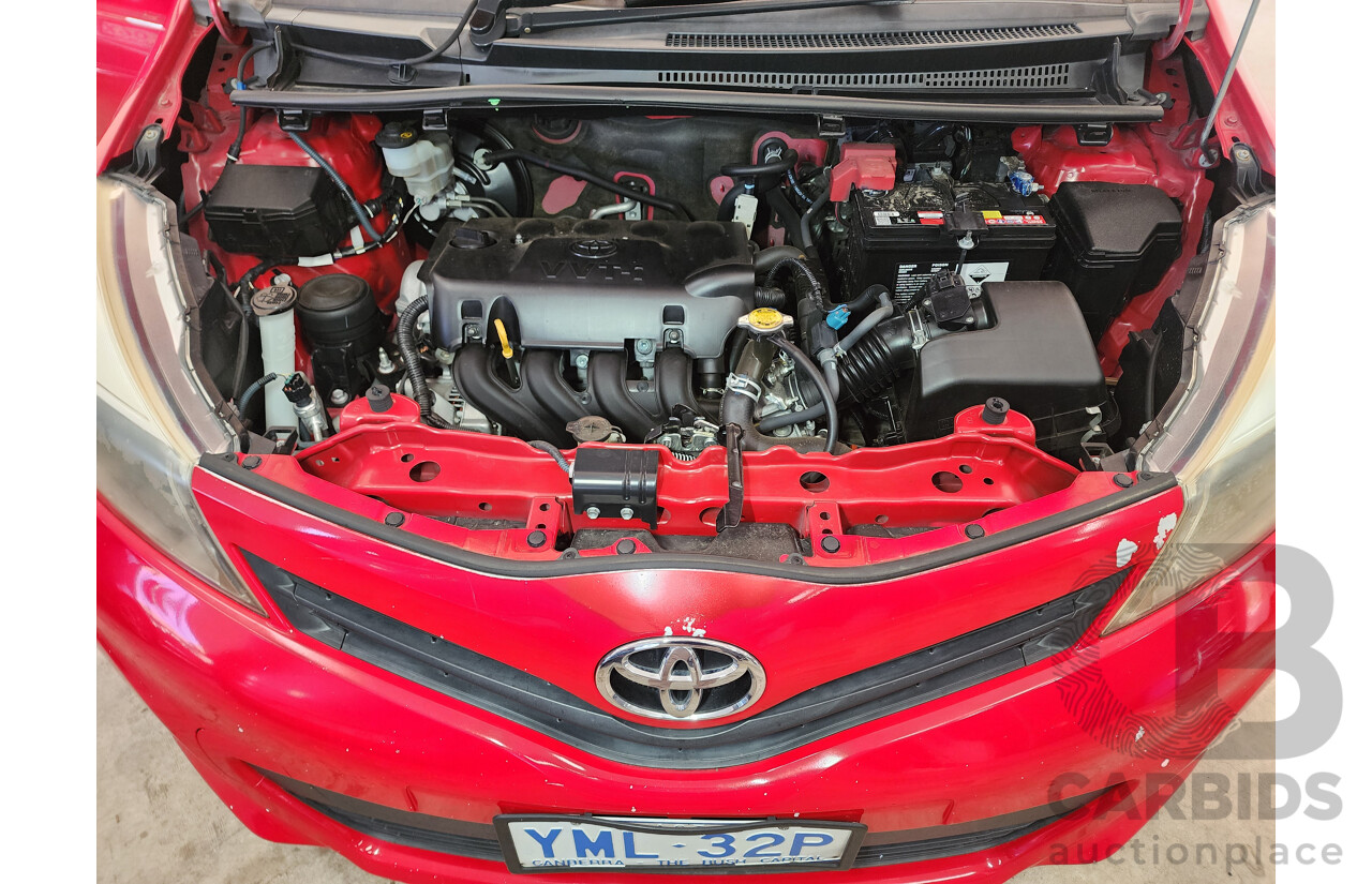 10/2011 Toyota Yaris YR NCP130R 5d Hatchback Red 1.3L