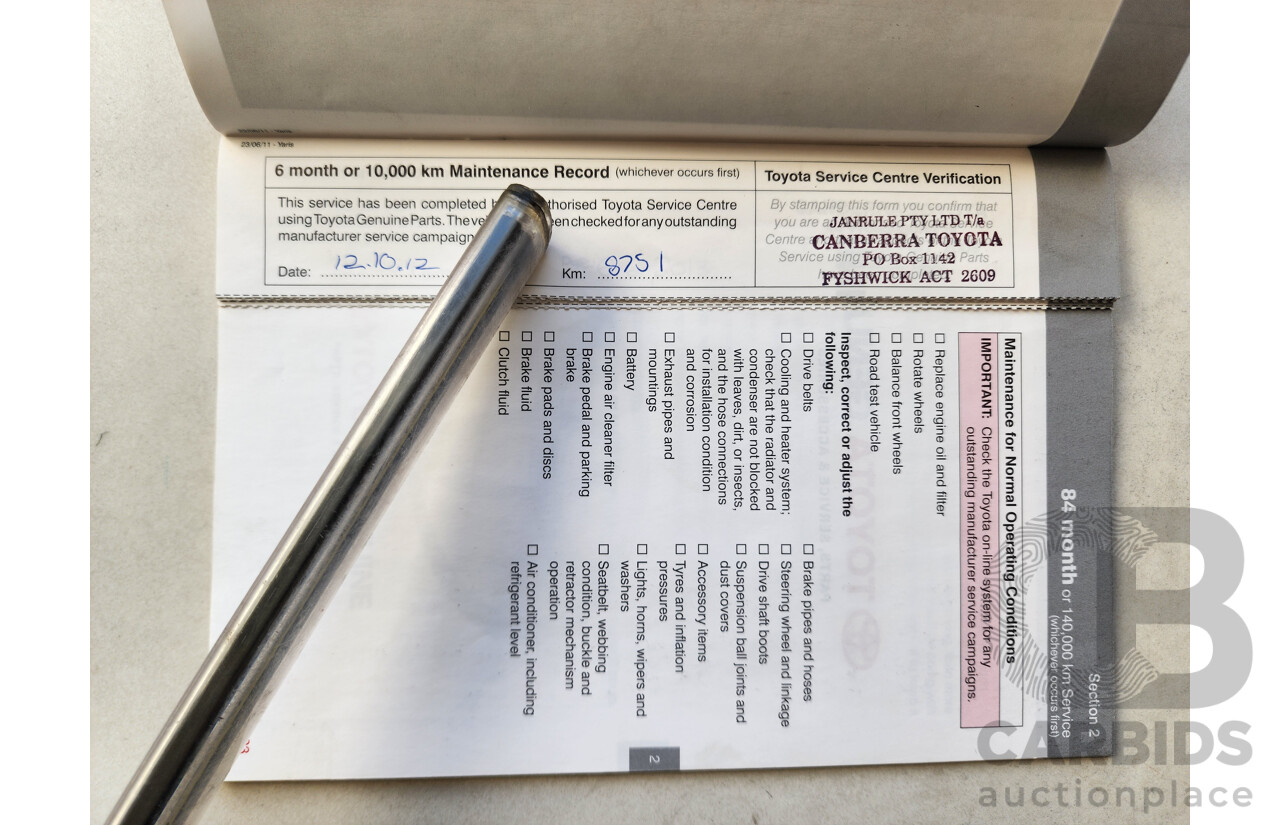 10/2011 Toyota Yaris YR NCP130R 5d Hatchback Red 1.3L