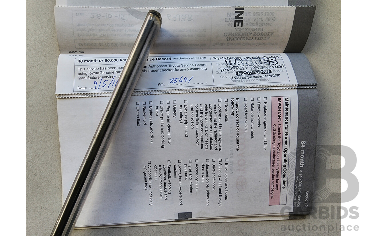 10/2011 Toyota Yaris YR NCP130R 5d Hatchback Red 1.3L