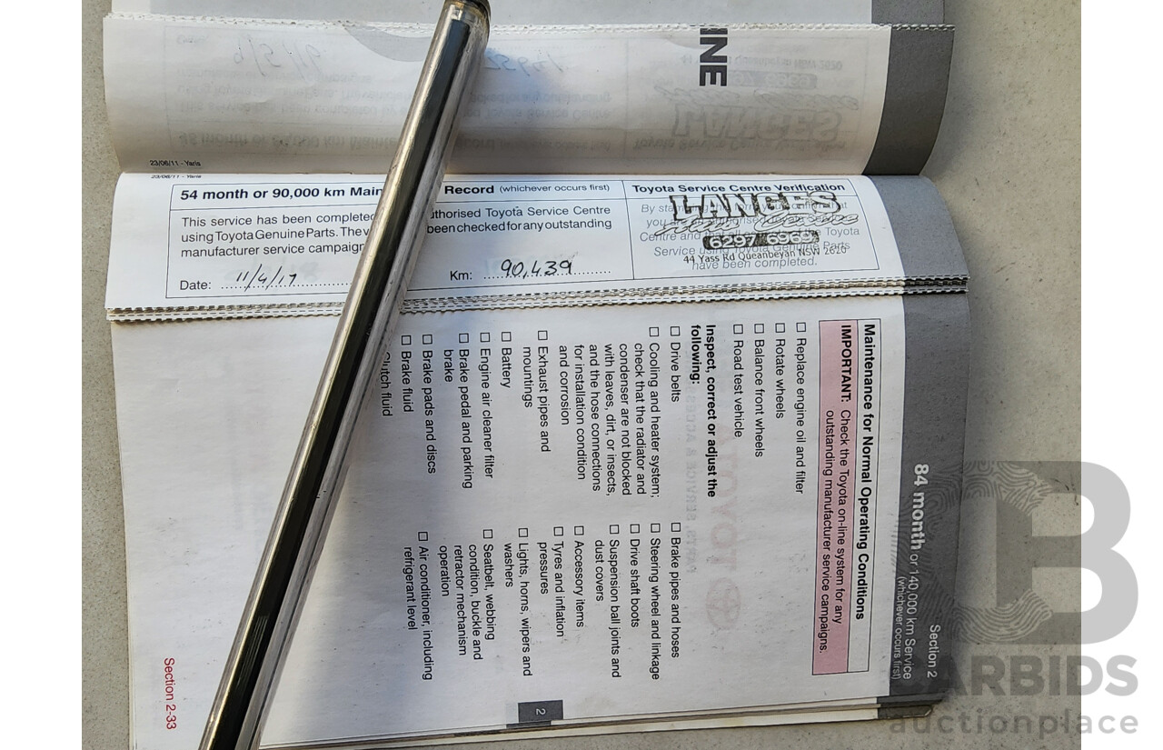 10/2011 Toyota Yaris YR NCP130R 5d Hatchback Red 1.3L