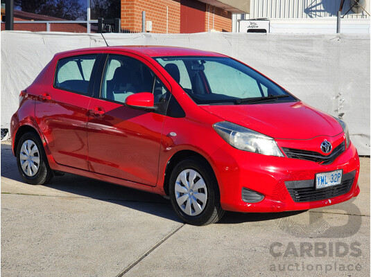 10/2011 Toyota Yaris YR NCP130R 5d Hatchback Red 1.3L