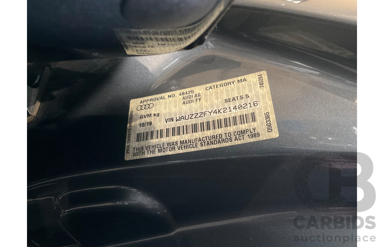 10/2019 Audi Q5 40 TDI Quattro Sport (AWD) FY MY19 4d Wagon Monsoon Grey Metallic Turbo Diesel 2.0L