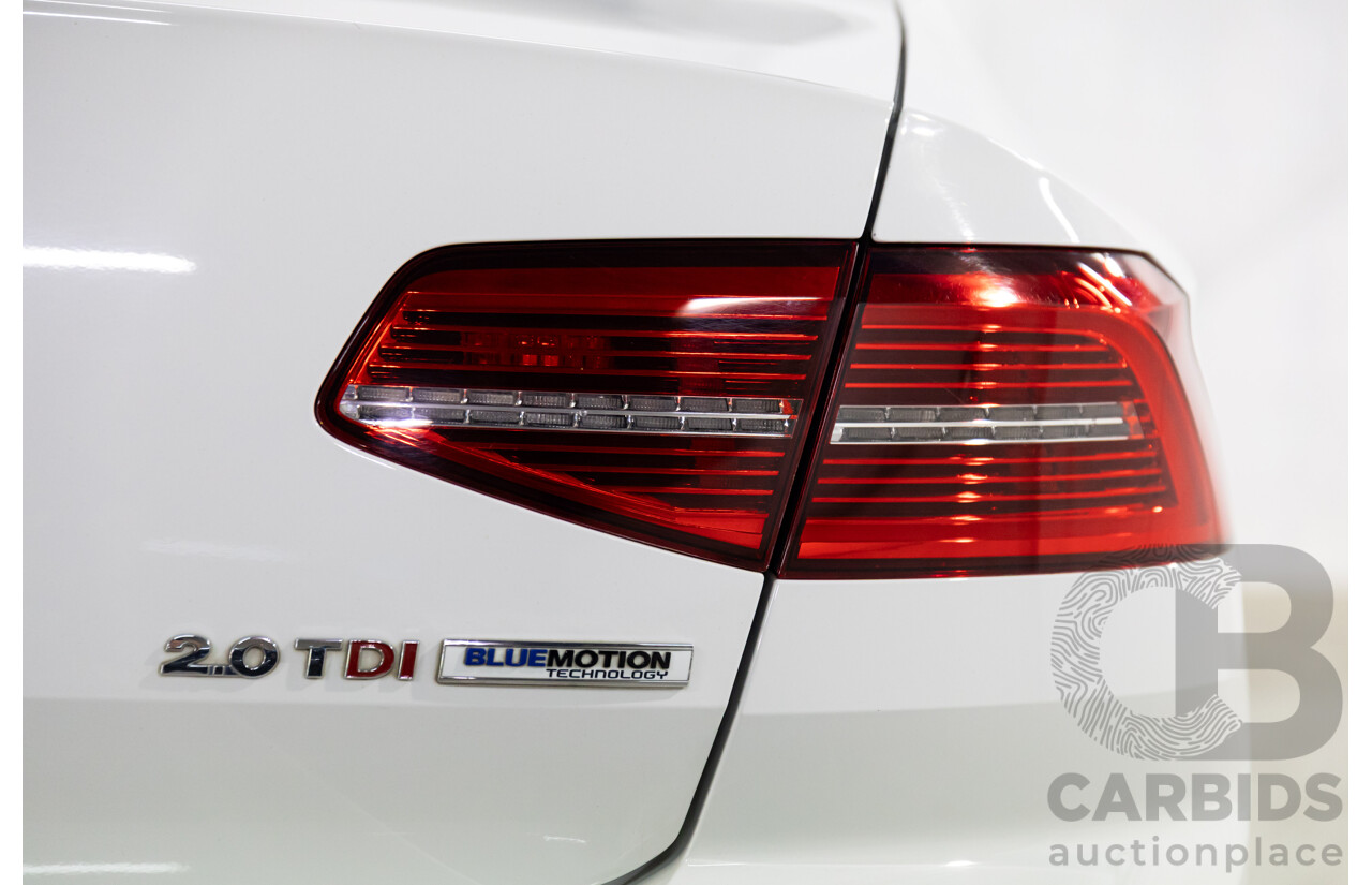 06/2016 Volkswagen Passat 140 TDI Highline (FWD) 3C MY16 4d Sedan Pure White Turbo Diesel 2.0L