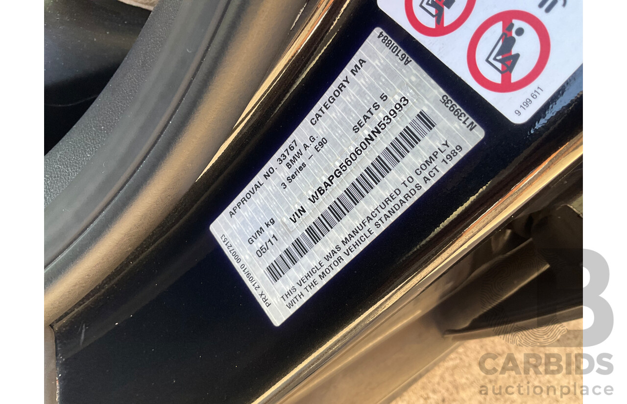 5/2011 BMW 320i E90 MY11 4d Sedan Black 2.0L