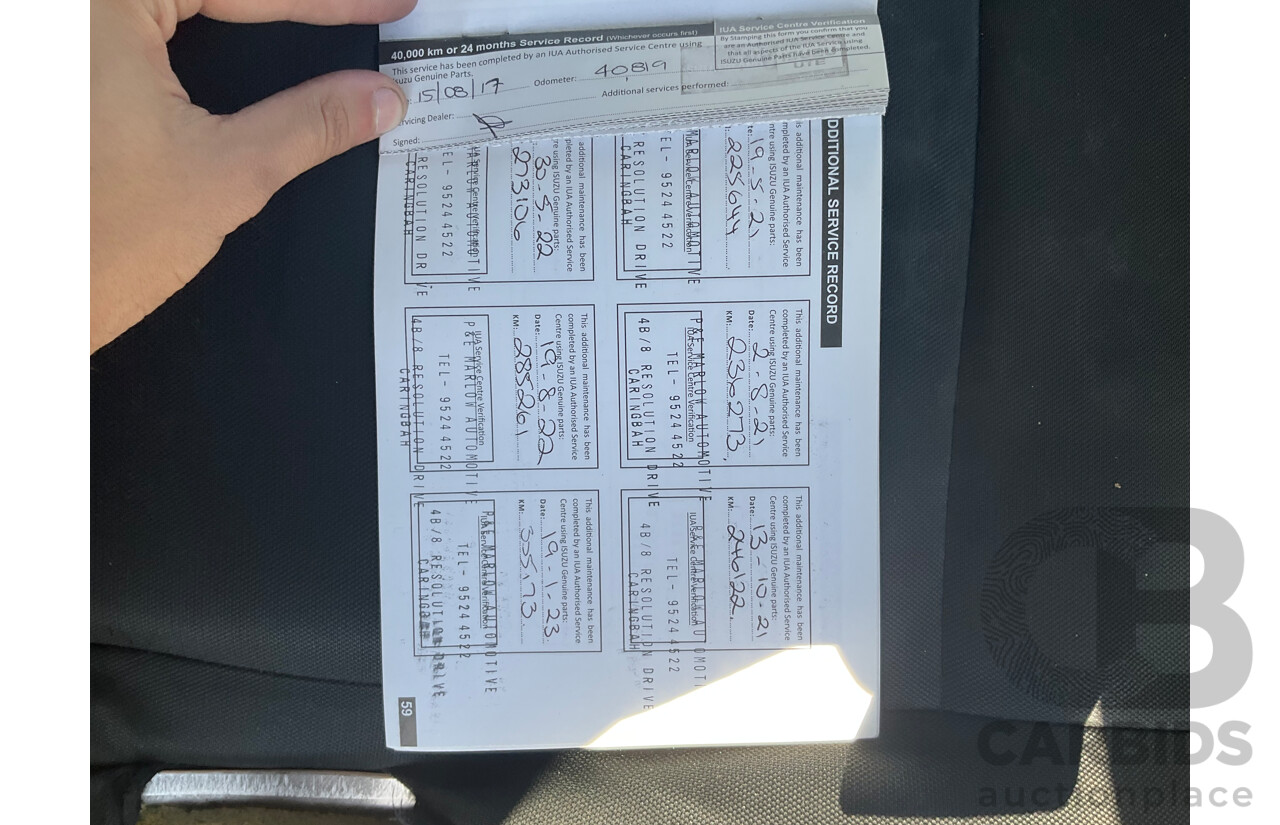 09/2016 Isuzu D-Max SX HI-RIDE (4x2) RWD TF MY15.5 C/Chas White Turbo Diesel 3.0L