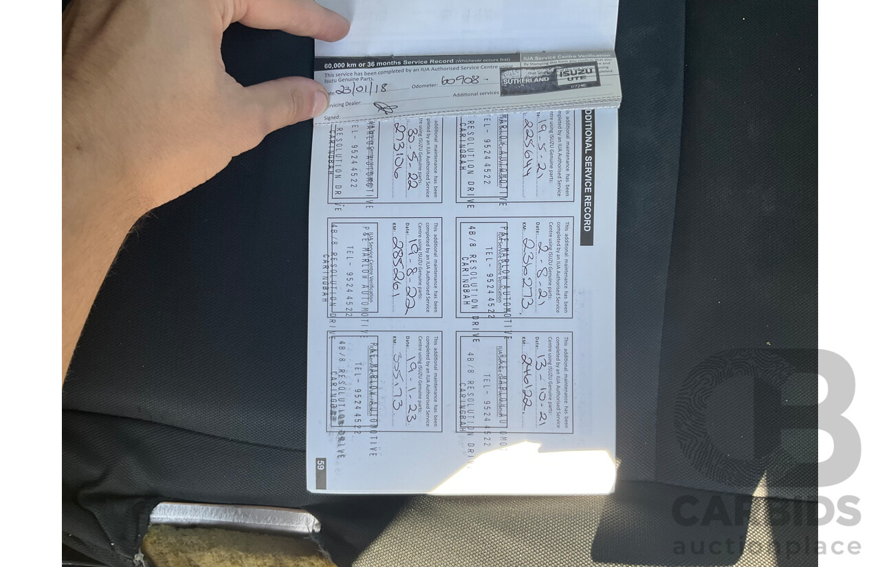09/2016 Isuzu D-Max SX HI-RIDE (4x2) RWD TF MY15.5 C/Chas White Turbo Diesel 3.0L