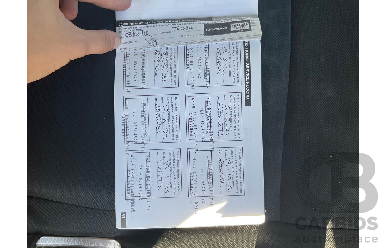 09/2016 Isuzu D-Max SX HI-RIDE (4x2) RWD TF MY15.5 C/Chas White Turbo Diesel 3.0L