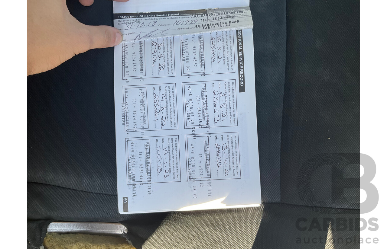 09/2016 Isuzu D-Max SX HI-RIDE (4x2) RWD TF MY15.5 C/Chas White Turbo Diesel 3.0L