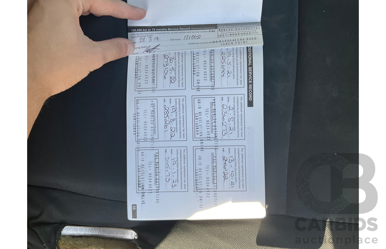 09/2016 Isuzu D-Max SX HI-RIDE (4x2) RWD TF MY15.5 C/Chas White Turbo Diesel 3.0L