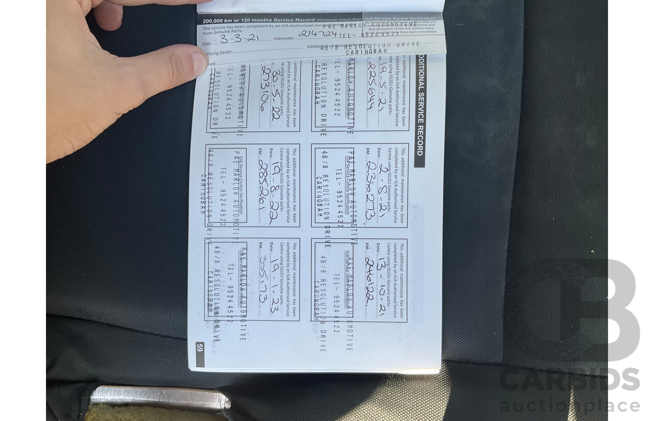 09/2016 Isuzu D-Max SX HI-RIDE (4x2) RWD TF MY15.5 C/Chas White Turbo Diesel 3.0L