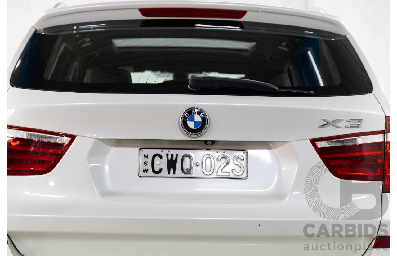9/2014 BMW X3 xDrive30d F25 MY14 4d Wagon Mineral White Metallic Turbo Diesel 3.0L