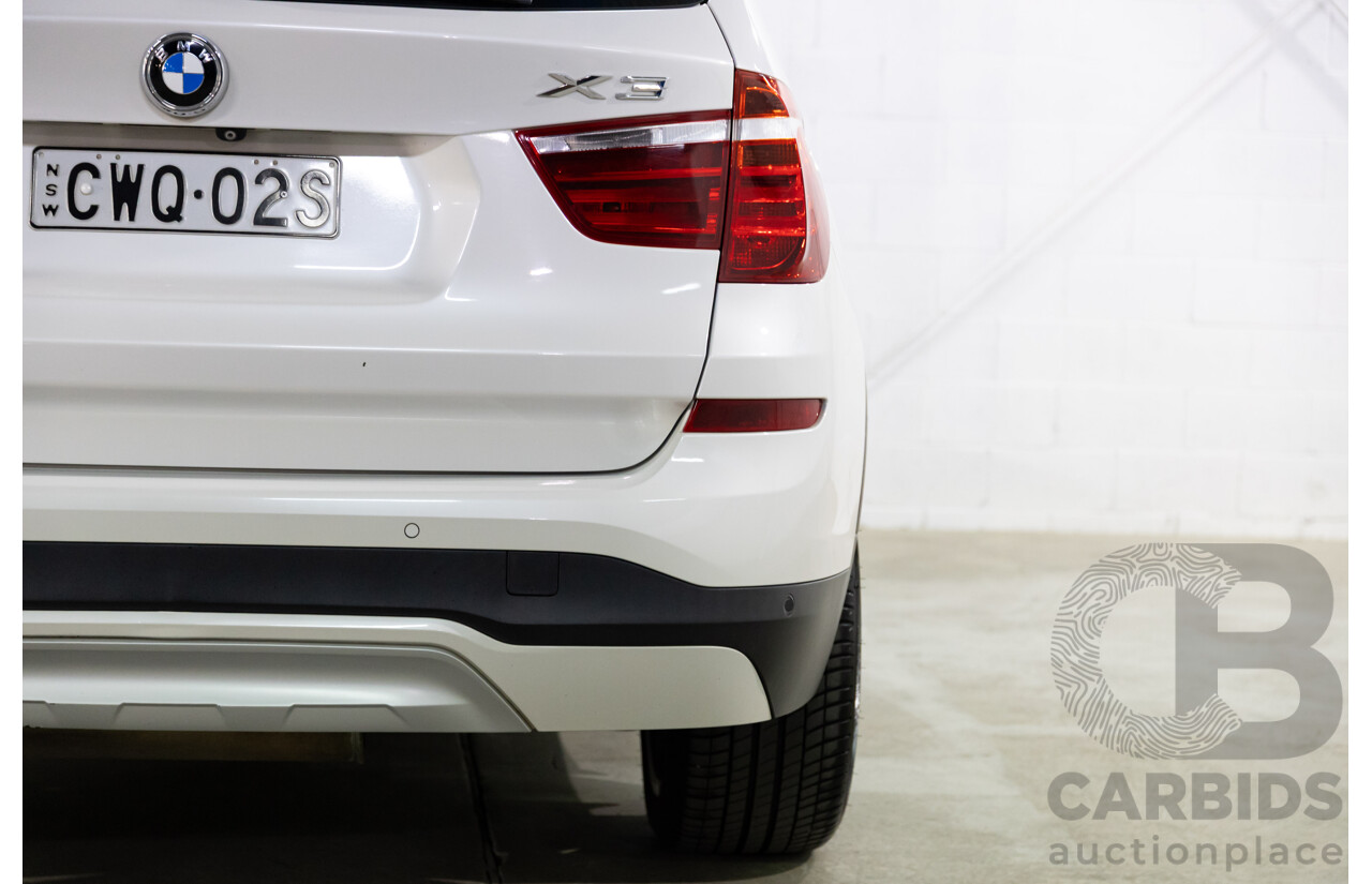 9/2014 BMW X3 xDrive30d F25 MY14 4d Wagon Mineral White Metallic Turbo Diesel 3.0L