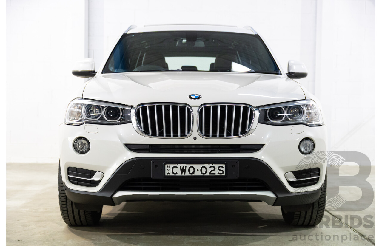 9/2014 BMW X3 xDrive30d F25 MY14 4d Wagon Mineral White Metallic Turbo Diesel 3.0L