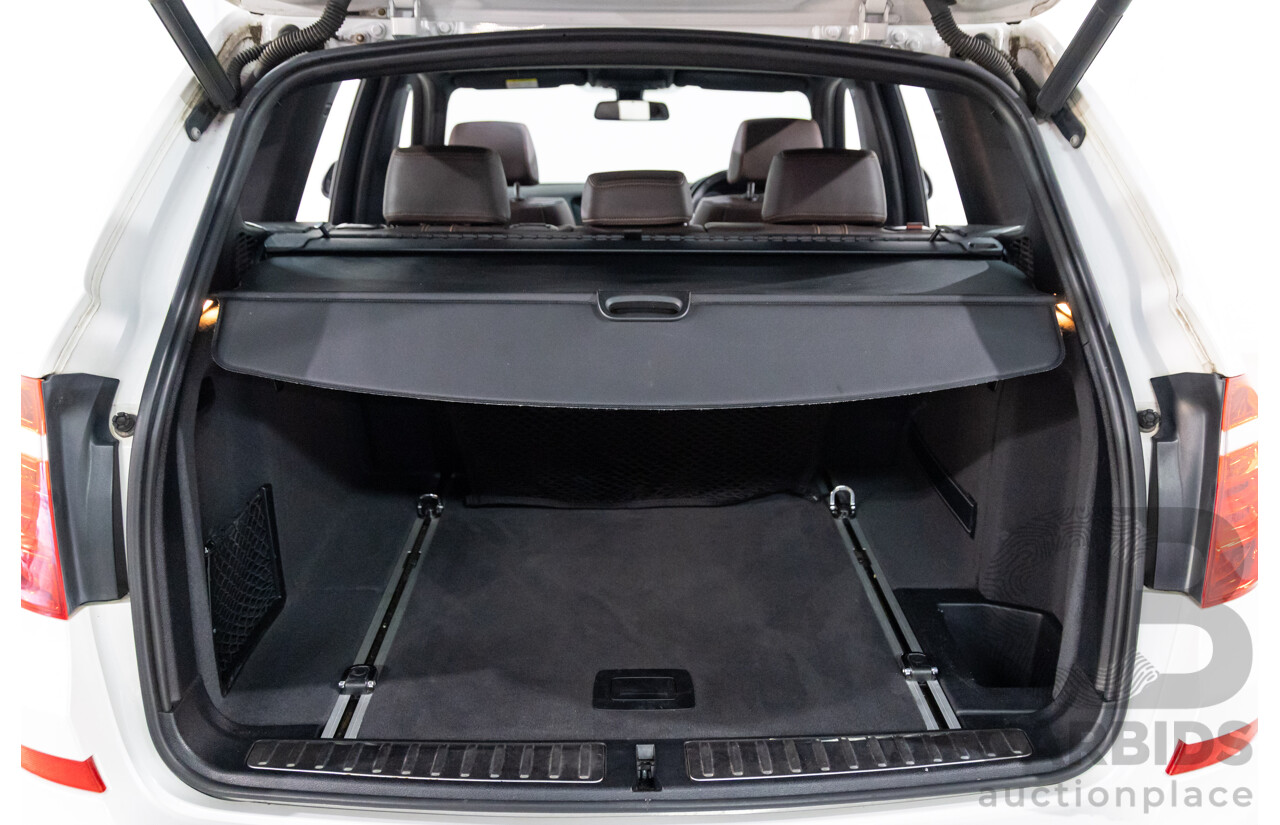 9/2014 BMW X3 xDrive30d F25 MY14 4d Wagon Mineral White Metallic Turbo Diesel 3.0L