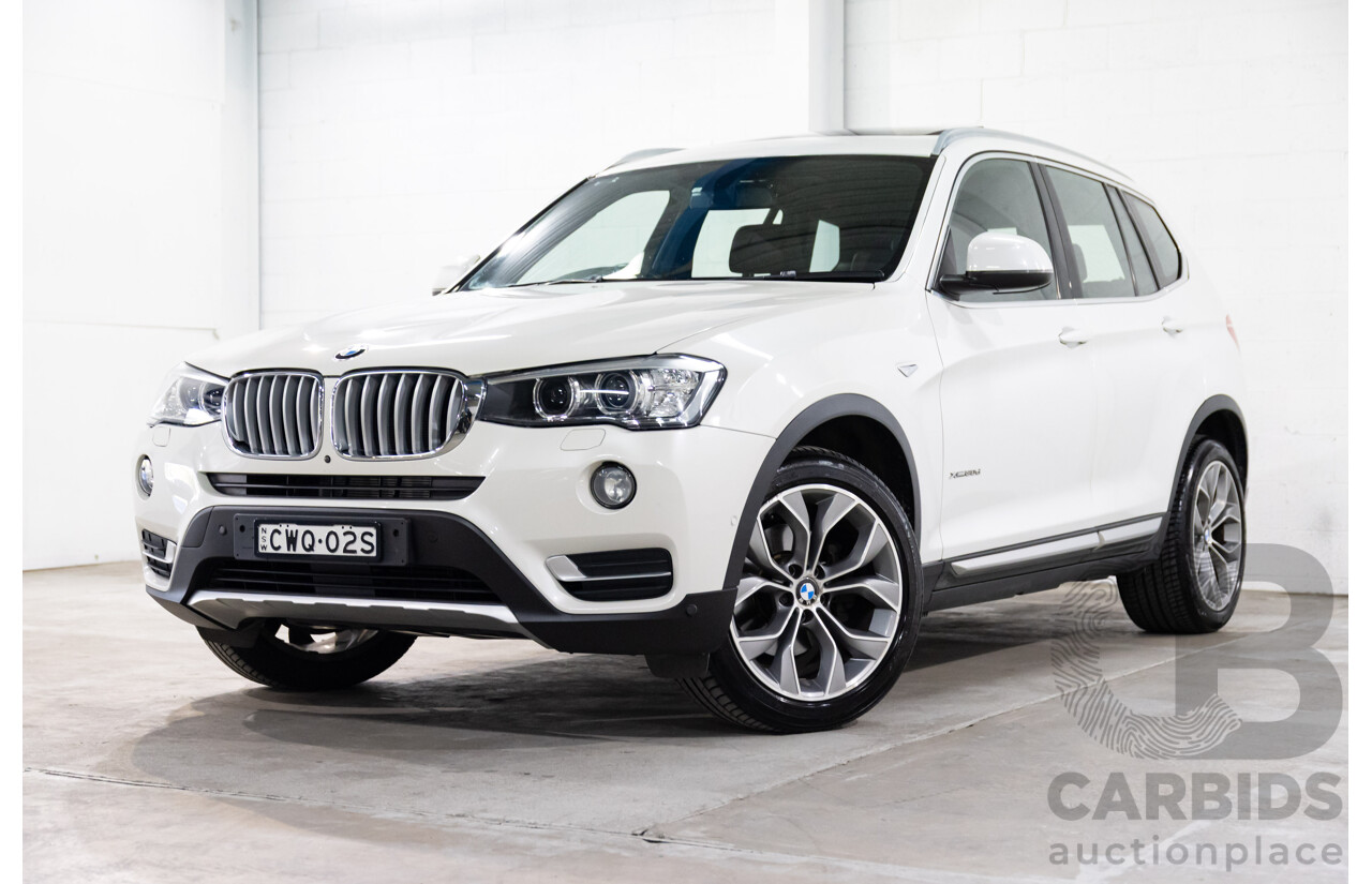 9/2014 BMW X3 xDrive30d F25 MY14 4d Wagon Mineral White Metallic Turbo Diesel 3.0L
