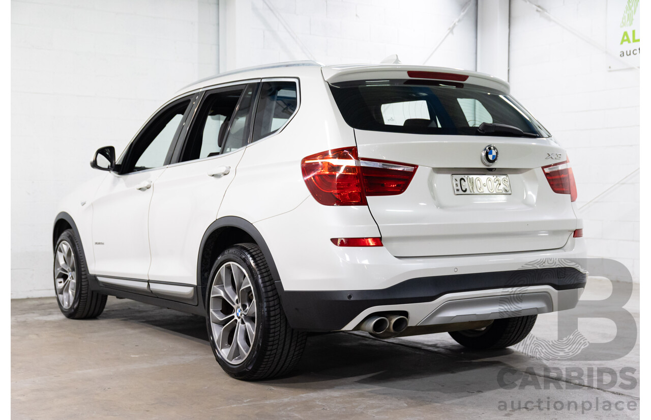 9/2014 BMW X3 xDrive30d F25 MY14 4d Wagon Mineral White Metallic Turbo Diesel 3.0L