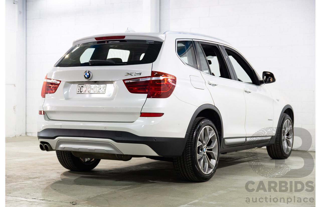 9/2014 BMW X3 xDrive30d F25 MY14 4d Wagon Mineral White Metallic Turbo Diesel 3.0L