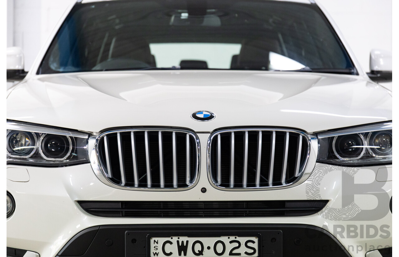 9/2014 BMW X3 xDrive30d F25 MY14 4d Wagon Mineral White Metallic Turbo Diesel 3.0L