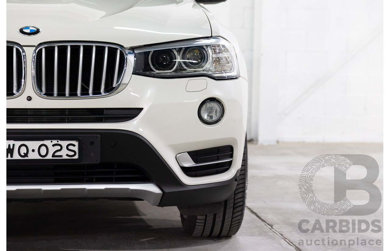 9/2014 BMW X3 xDrive30d F25 MY14 4d Wagon Mineral White Metallic Turbo Diesel 3.0L