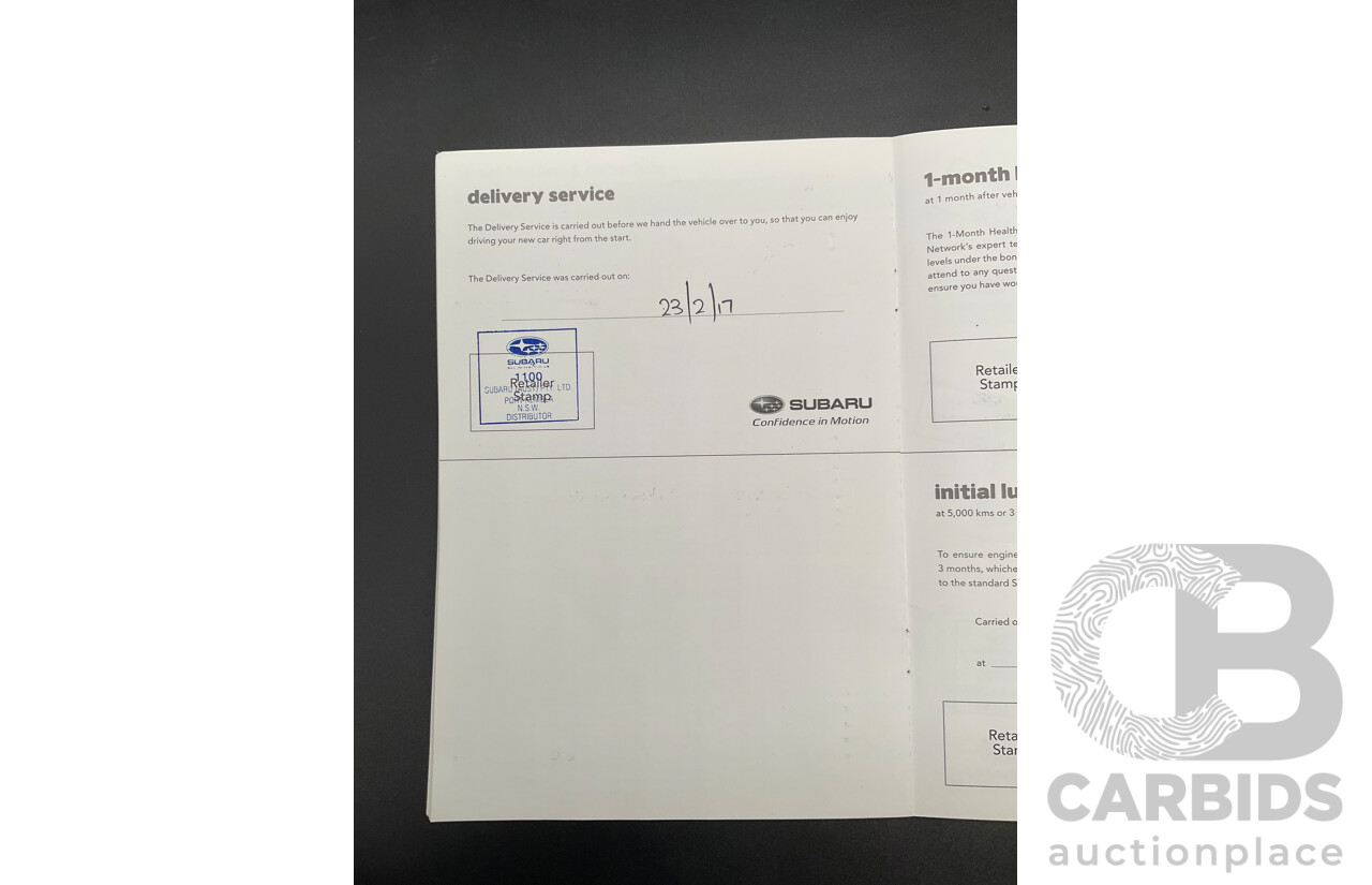 02/2017 Subaru Outback 2.5i Premium (AWD) MY17 4d Wagon Carbide Grey Metallic 2.5L