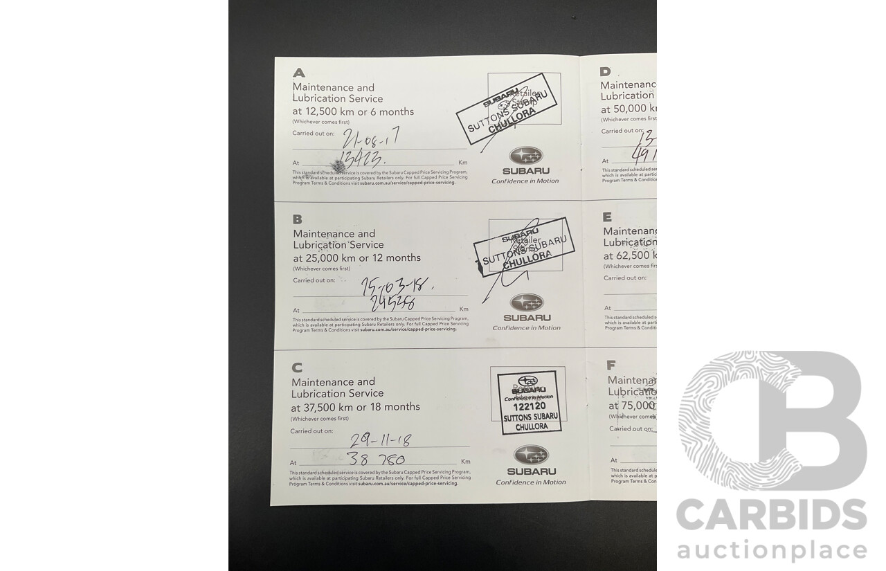 02/2017 Subaru Outback 2.5i Premium (AWD) MY17 4d Wagon Carbide Grey Metallic 2.5L