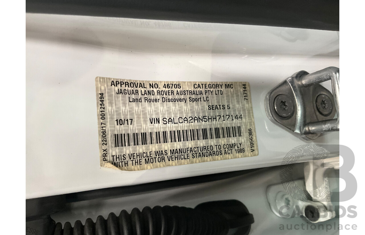 10/2017 Land Rover Discovery Sport TD4 HSE (110kW AWD) 5 Seat L550 MY18 4D Wagon Fuji White Turbo Diesel 2.0L