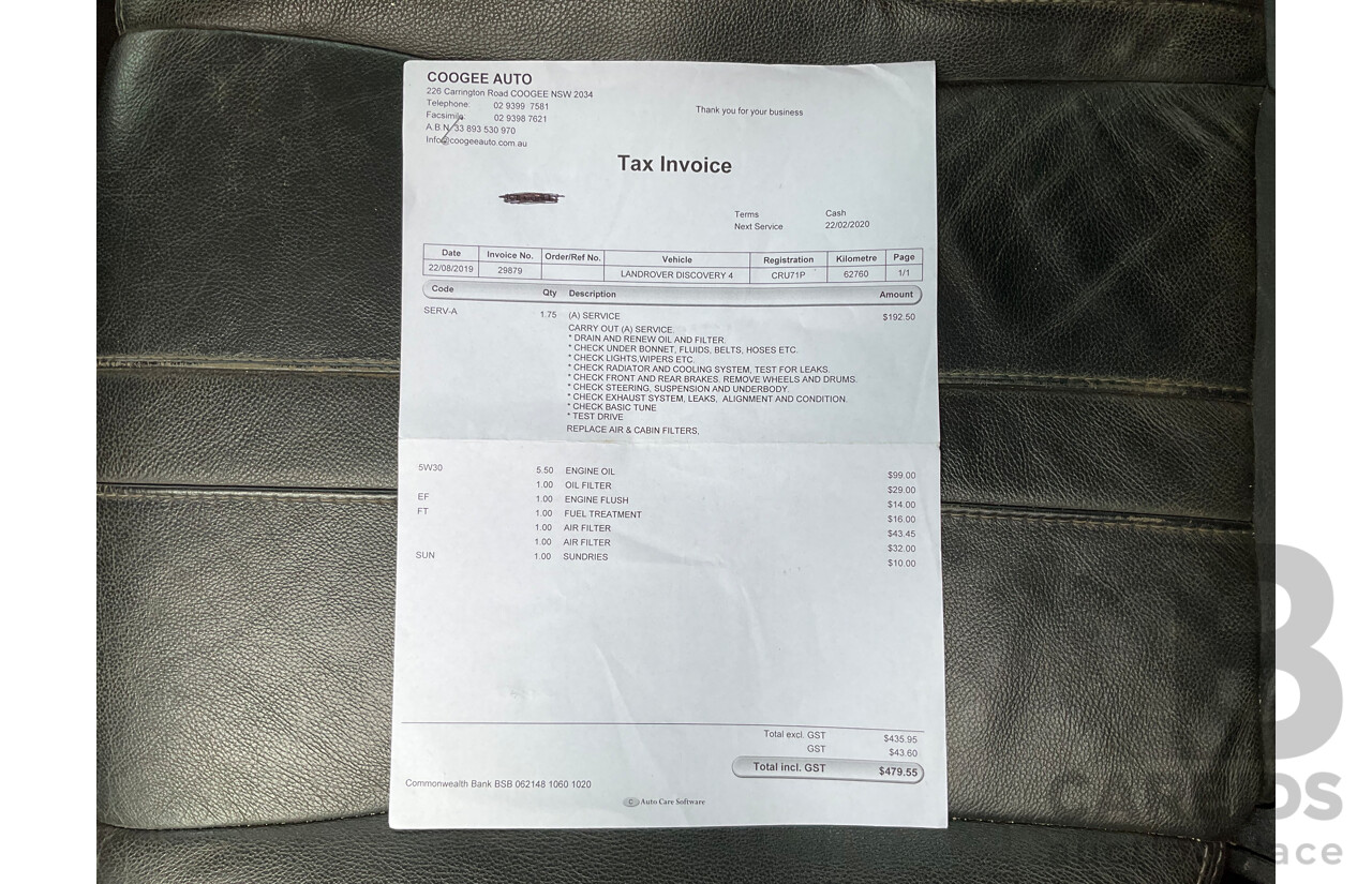 1/2013 Land Rover Discovery 4 3.0 (4X4) TDV6 MY13 4d Wagon Bronze Turbo Diesel 3.0L - 7 Seater
