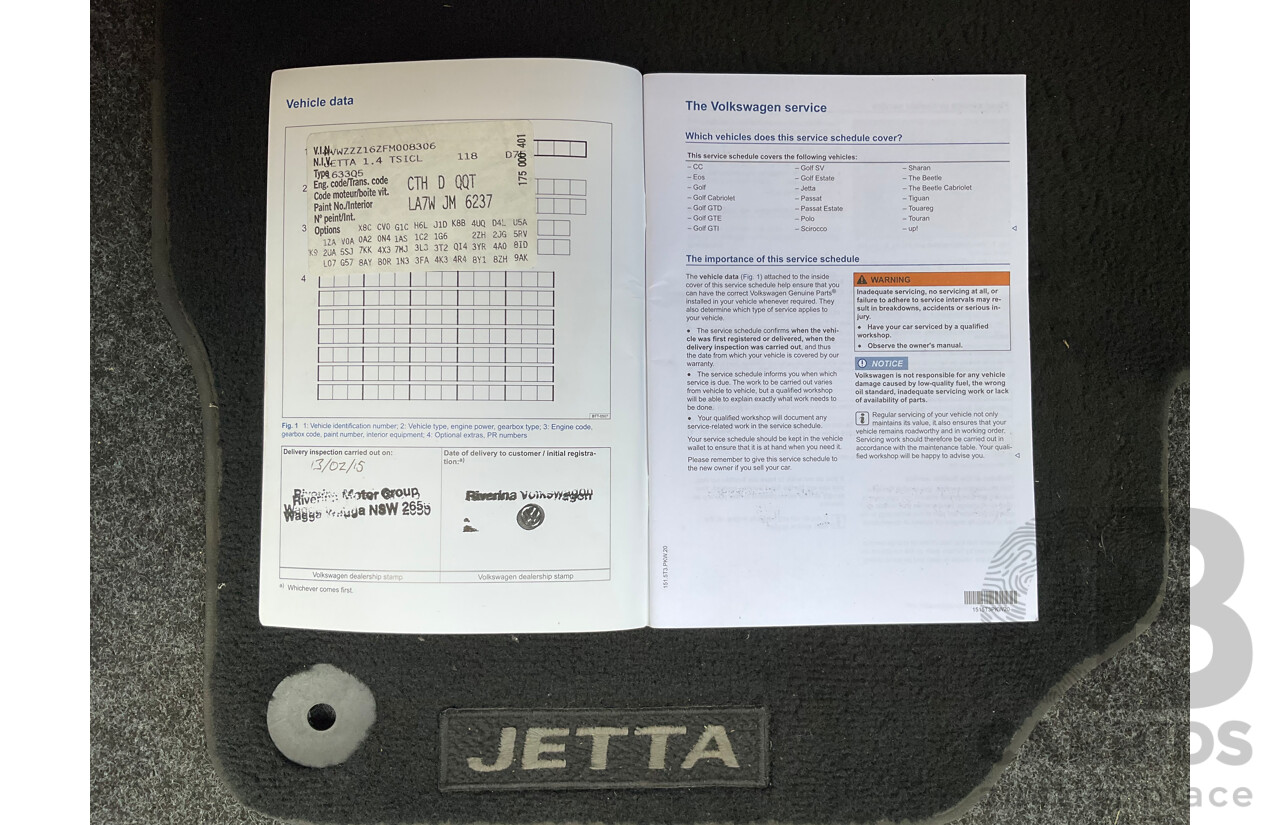 1/2015 Volkswagen Jetta 118 TSI Comfortline 1KM MY15 4d Sedan Silver Twincharged 1.4L