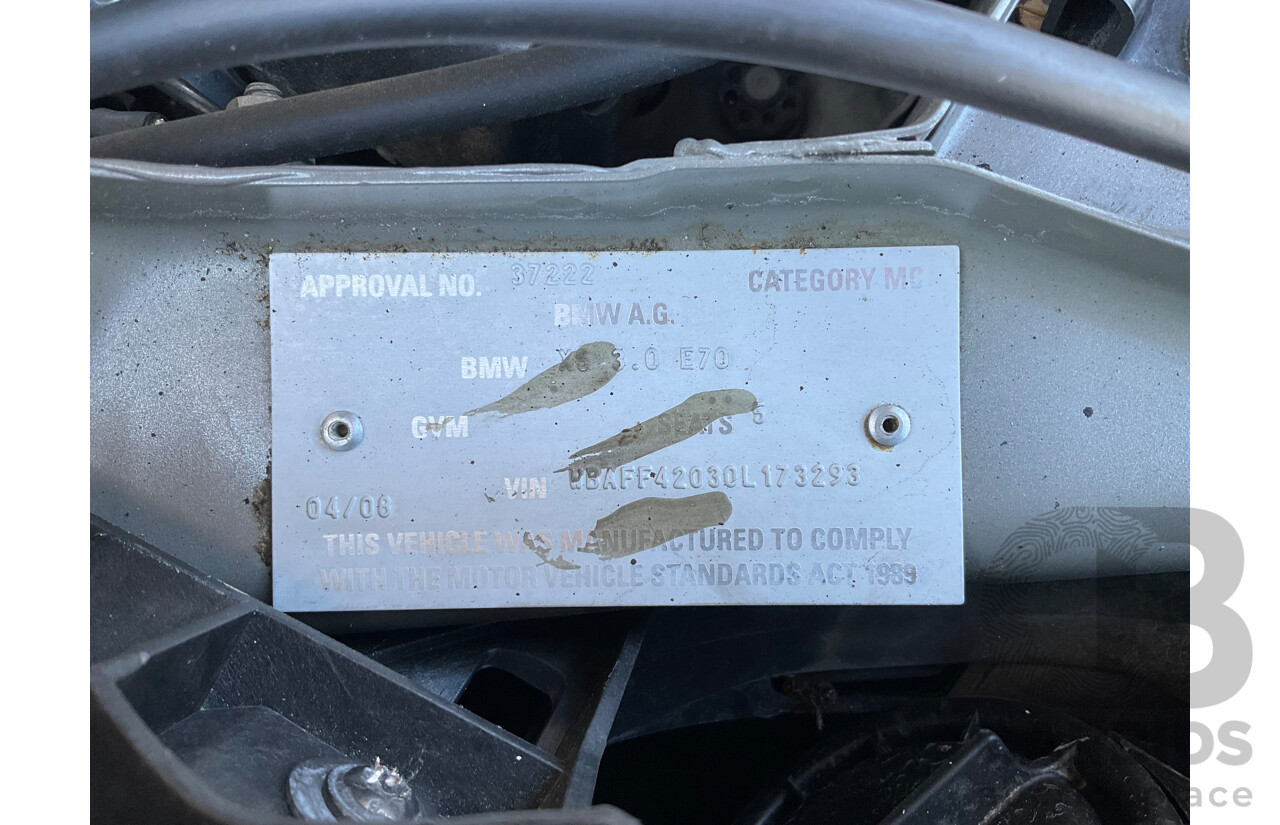 4/2008 Bmw X5 3.0d E70 (AWD) 4d Wagon Gold Turbo Diesel 3.0L