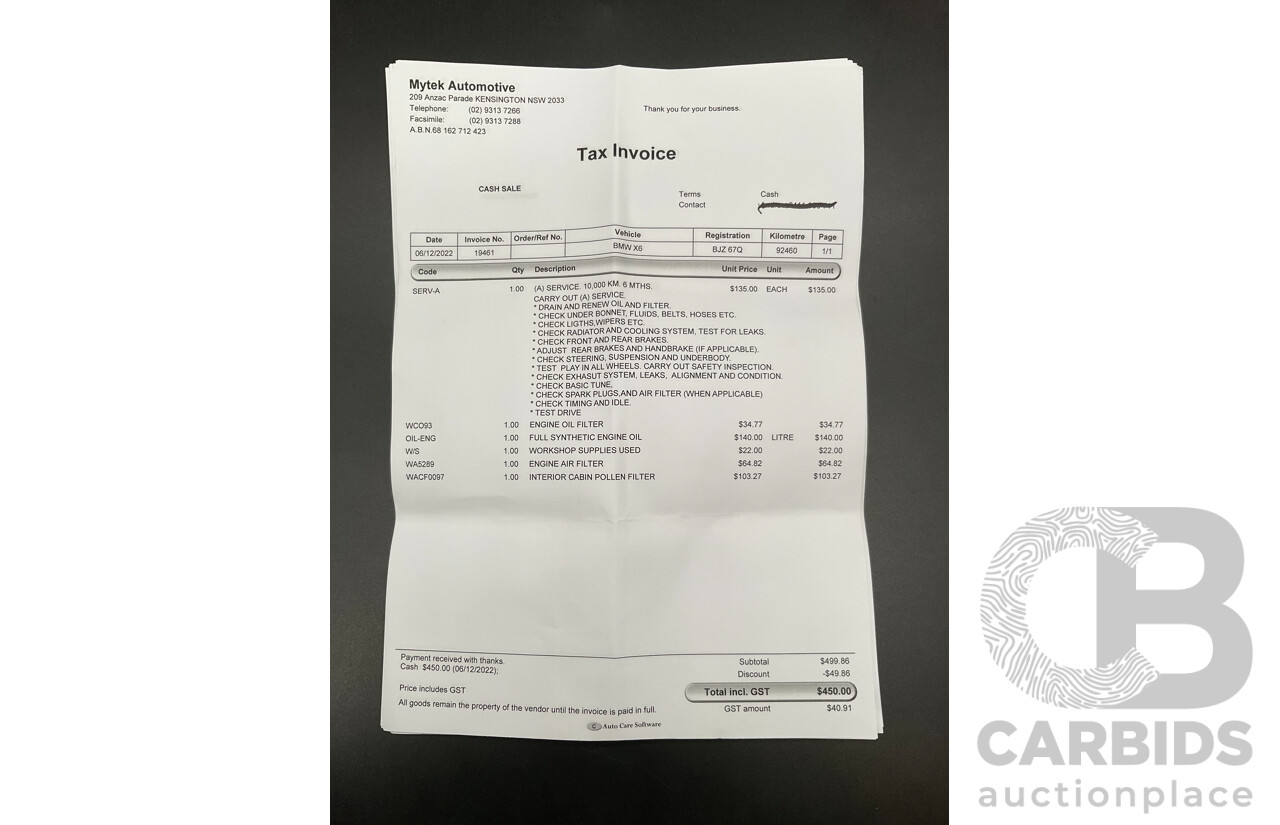 06/2009 BMW X6 xDrive35i (AWD) E71 4d Coupe Space Grey Metallic Turbo 3.0L