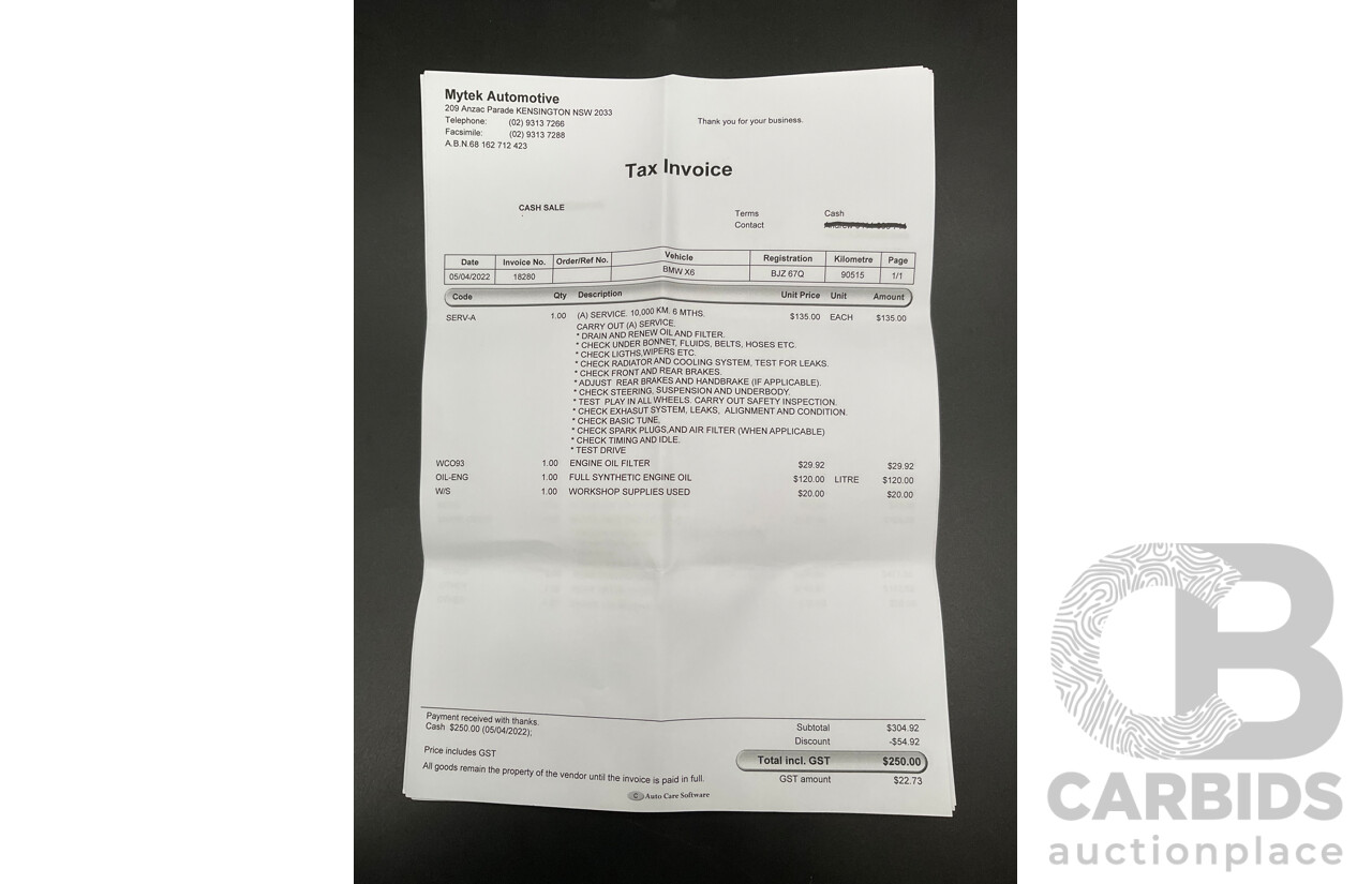 06/2009 BMW X6 xDrive35i (AWD) E71 4d Coupe Space Grey Metallic Turbo 3.0L