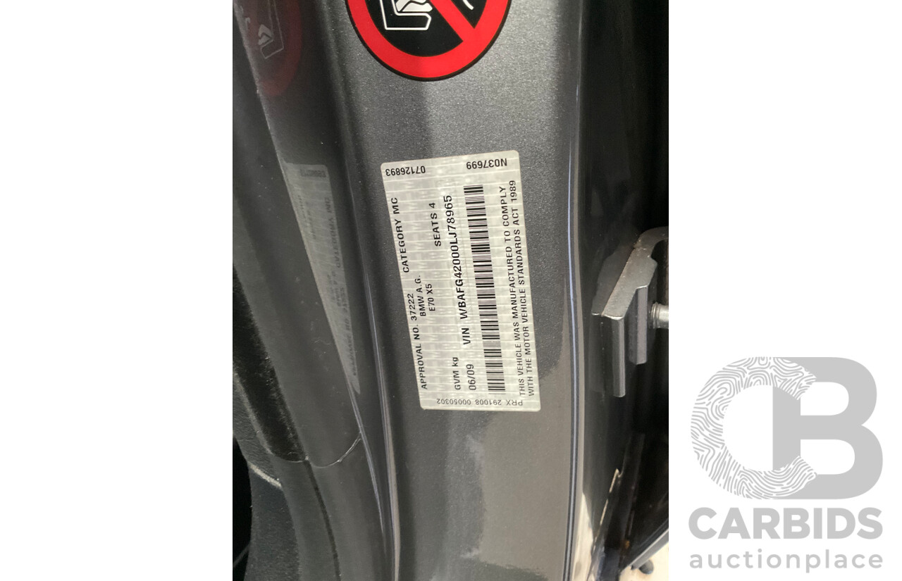 06/2009 BMW X6 xDrive35i (AWD) E71 4d Coupe Space Grey Metallic Turbo 3.0L