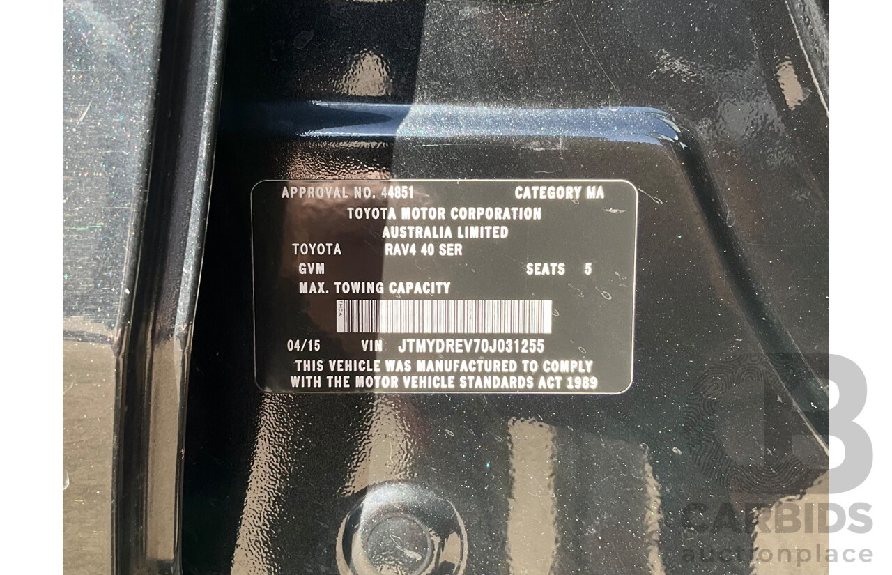 4/2015 Toyota Rav4 GXL (2WD) ZSA42R MY14 Upgrade 4d Wagon Black 2.0L