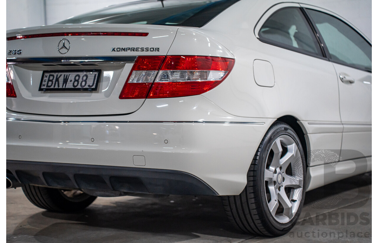 7/2009 Mercedes-Benz CLC 200 Kompressor 203 2d Coupe Calcite White Supercharged 1.8L