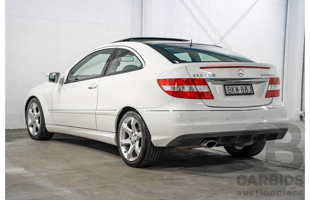 7/2009 Mercedes-Benz CLC 200 Kompressor 203 2d Coupe Calcite White Supercharged 1.8L