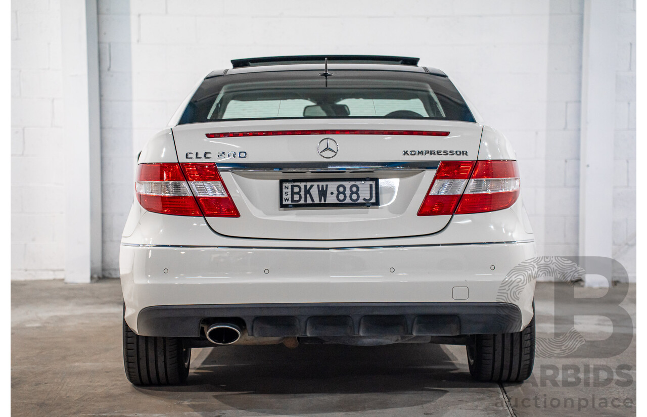 7/2009 Mercedes-Benz CLC 200 Kompressor 203 2d Coupe Calcite White Supercharged 1.8L