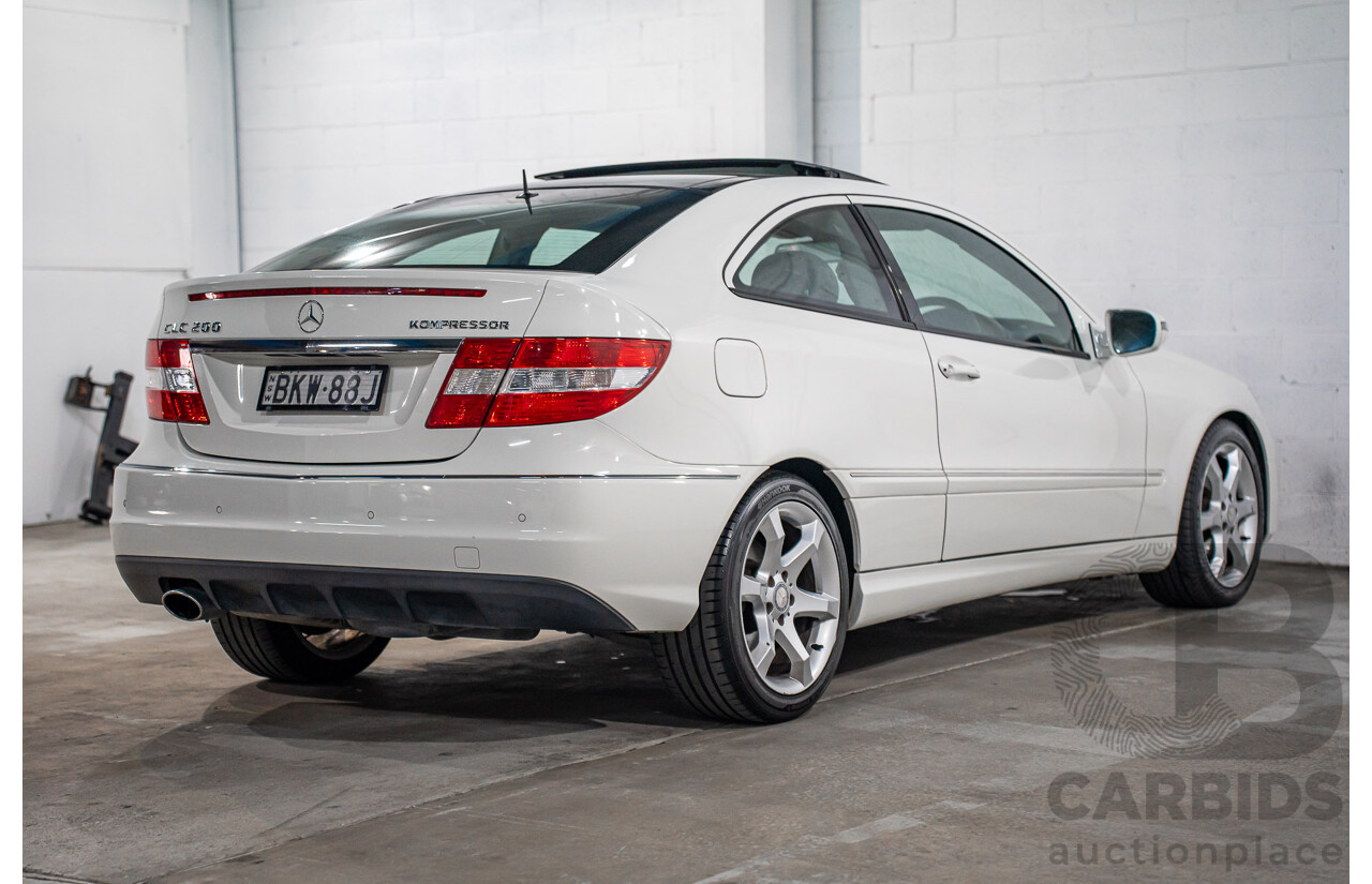 7/2009 Mercedes-Benz CLC 200 Kompressor 203 2d Coupe Calcite White Supercharged 1.8L