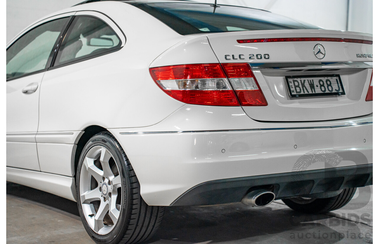7/2009 Mercedes-Benz CLC 200 Kompressor 203 2d Coupe Calcite White Supercharged 1.8L