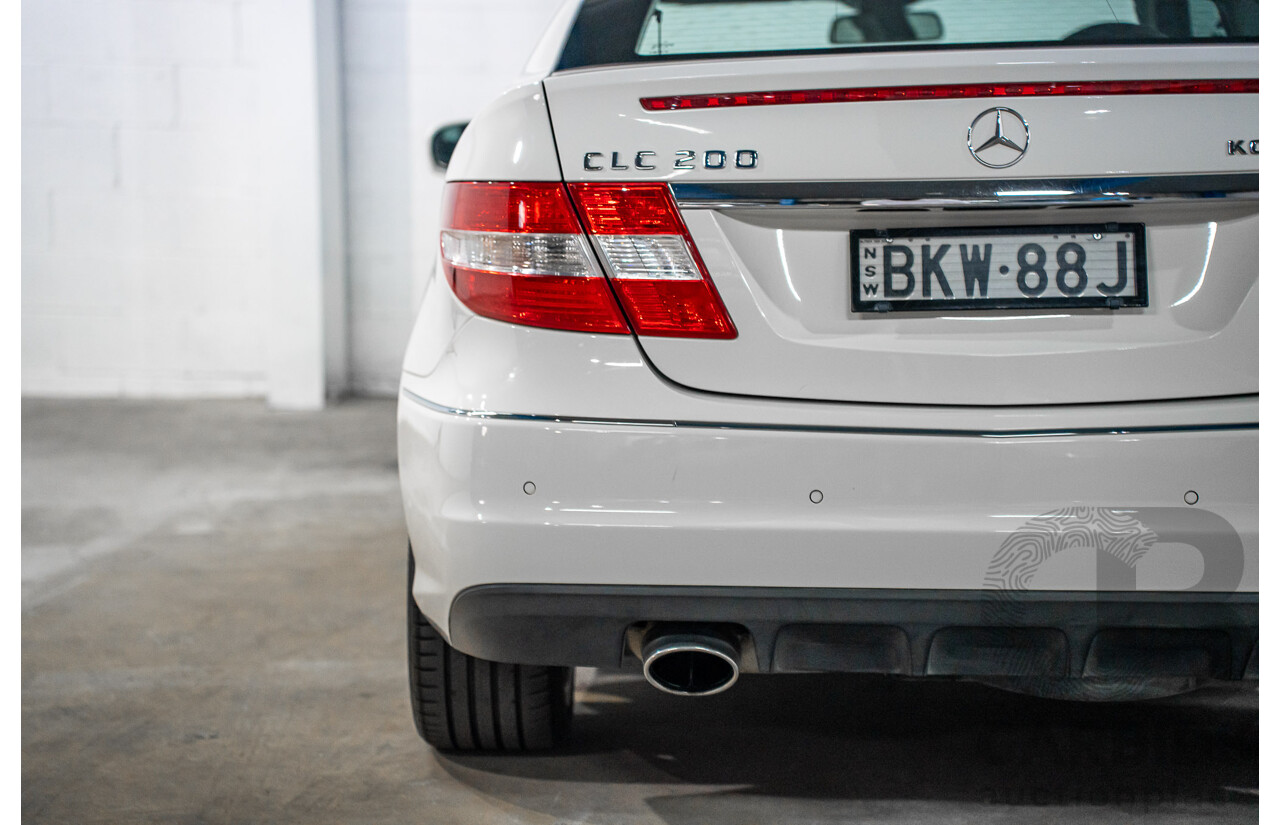 7/2009 Mercedes-Benz CLC 200 Kompressor 203 2d Coupe Calcite White Supercharged 1.8L