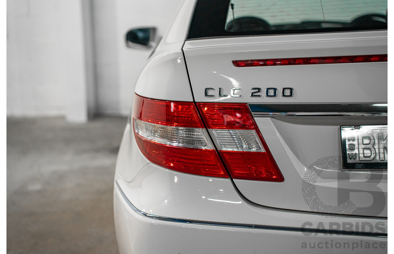 7/2009 Mercedes-Benz CLC 200 Kompressor 203 2d Coupe Calcite White Supercharged 1.8L