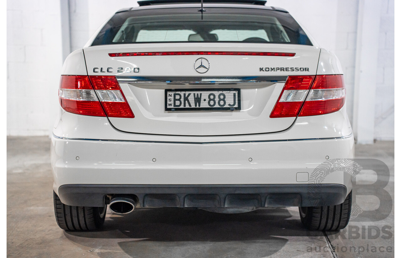 7/2009 Mercedes-Benz CLC 200 Kompressor 203 2d Coupe Calcite White Supercharged 1.8L